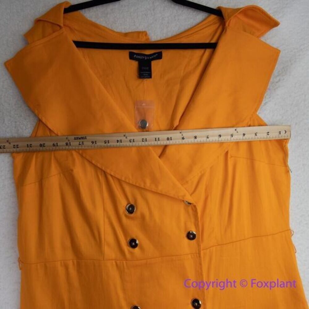 New! Ashley Stewart orange dress double breasted collared with belt, size 22/24 - Picture 4 of 16